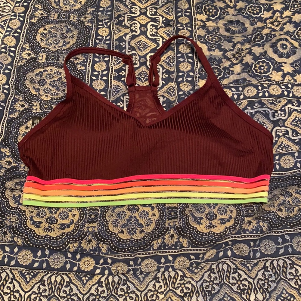 Pink sports bra